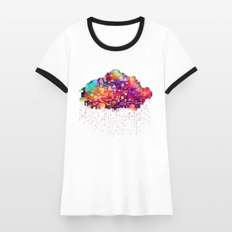 Cloud Computing Cyberpunk Developer IT Computer Women's Ringer T-Shirt