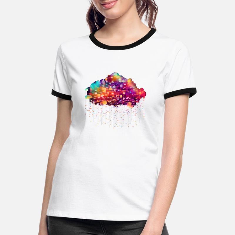 Cloud Computing Cyberpunk Entwickler IT Computer Frauen Kontrast-T-Shirt