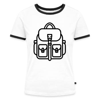 Sac à dos - T-shirt contrasté Femme - blanc/noir - Devant - Selfina (174cm)