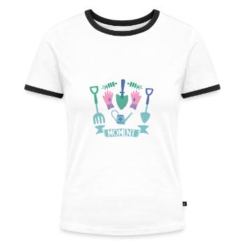 Ich Bin Nicht Ständig Im Garten Gärtner Gärtnerin - Frauen Kontrast-T-Shirt - Weiß/Schwarz - Vorne - Selfina (174cm)
