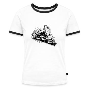 ZUG - Frauen Kontrast-T-Shirt - Weiß/Schwarz - Vorne - Selfina (174cm)