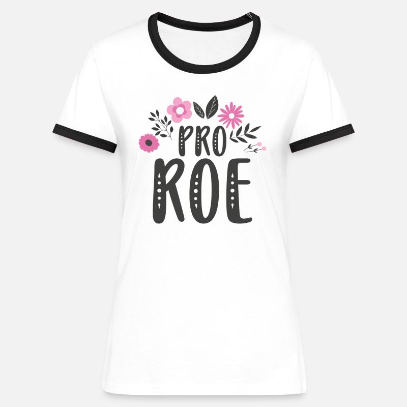 Pro Roe - Women's Ringer T-Shirt - white/black
