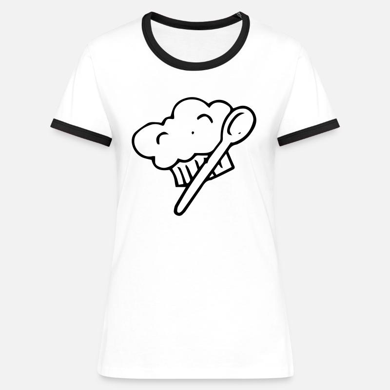 Chef -starred chef Hobby chef - Women's Ringer T-Shirt - white/black