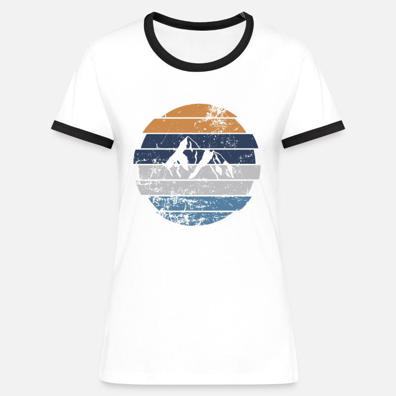 Mountain - Women's Ringer T-Shirt - white/black
