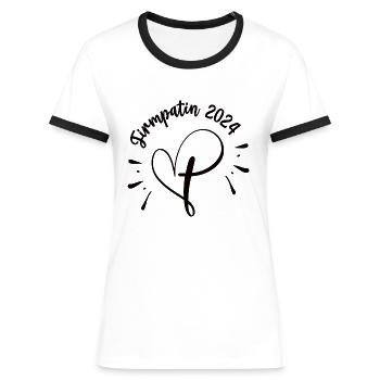Firmpatin Firmung 2024 Patentante Godi Firmgodi 24 - Frauen Kontrast-T-Shirt - Weiß/Schwarz - Vorne - Selfina (174cm)