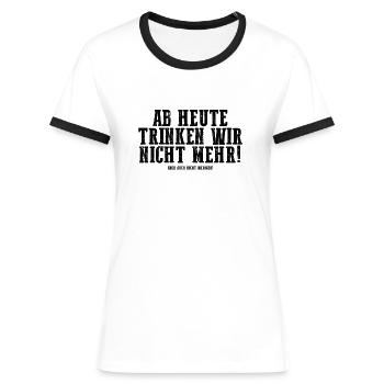 Lustiges Mallorca T-Shirt - Lustiger Spruch Urlaub - Frauen Kontrast-T-Shirt - Weiß/Schwarz - Vorne - Selfina (174cm)