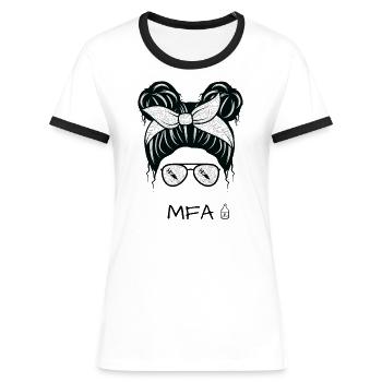 Medizinische Fachangestellte | Arzthelferin MFA - Frauen Kontrast-T-Shirt - Weiß/Schwarz - Vorne - Selfina (174cm)