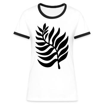 Plantes végétales - T-shirt contrasté Femme - blanc/noir - Devant - Selfina (174cm)