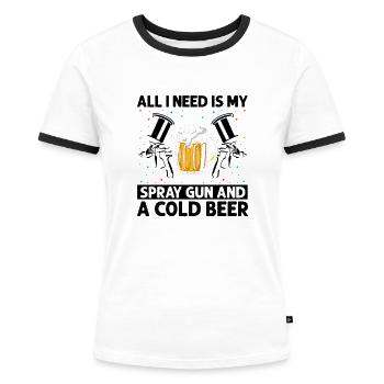 Car painter offer for coachbuilders - Women's Ringer T-Shirt - white/black - Front - Selfina (174cm)