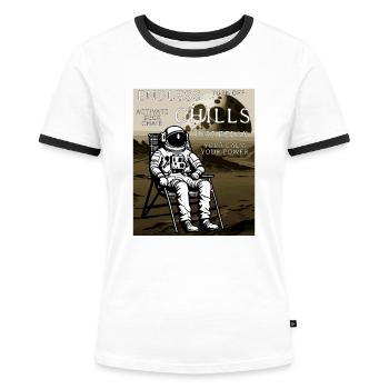 CHAISE LONGUE ASTRONAUTE ENDLESS CHILLS - T-shirt contrasté Femme - blanc/noir - Devant - Selfina (174cm)