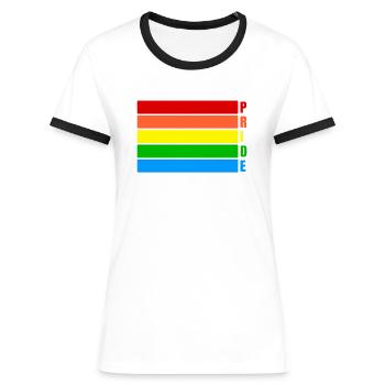 Pride - Frauen Kontrast-T-Shirt - Weiß/Schwarz - Vorne - Selfina (174cm)