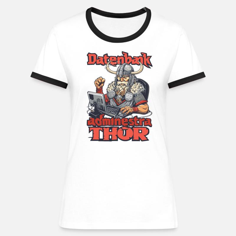 Datenbankadministrathor Codierung Datenanalyst - Frauen Kontrast-T-Shirt - Weiß/Schwarz