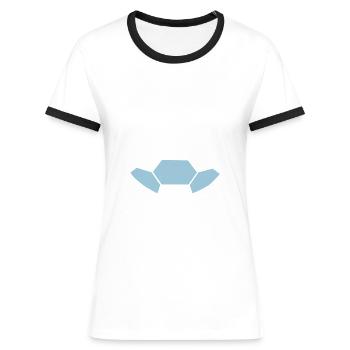 REVERSE (Negative image) FOOTBALL ball - Women's Ringer T-Shirt - white/black - Front - Selfina (174cm)