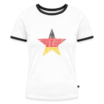 Deutschland - Frauen Kontrast-T-Shirt - Weiß/Schwarz - Vorne - Selfina (174cm)