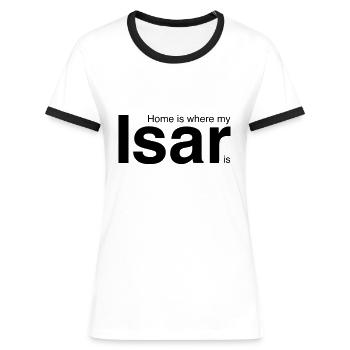 Home is where my Isar is - T-shirt contrasté Femme - blanc/noir - Devant - Selfina (174cm)
