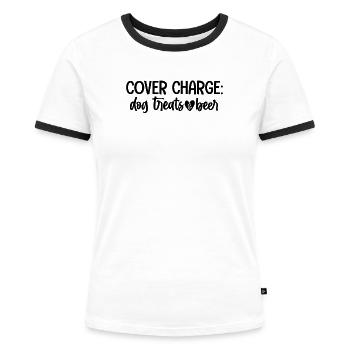 Caution, treats - Women's Ringer T-Shirt - white/black - Front - Selfina (174cm)