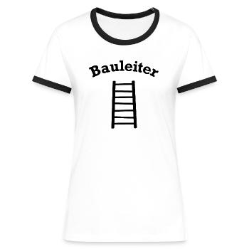 Bauleiter Outfit Handwerker - Frauen Kontrast-T-Shirt - Weiß/Schwarz - Vorne - Selfina (174cm)