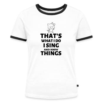 Sing- Sing a Song - kittens, funny cats- Funny - Women's Ringer T-Shirt - white/black - Front - Selfina (174cm)