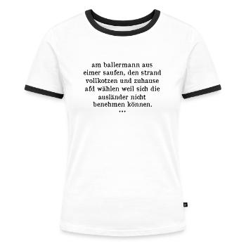 afd wählen - Frauen Kontrast-T-Shirt - Weiß/Schwarz - Vorne - Selfina (174cm)