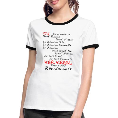 Kosement kreol - 974 La Réunion - T-shirt contrasté Femme