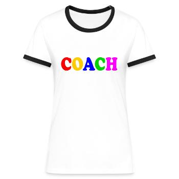 Coach - Women's Ringer T-Shirt - white/black - Front - Selfina (174cm)