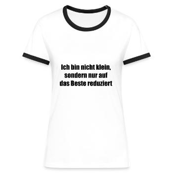 Nicht klein beste reduziert - Frauen Kontrast-T-Shirt - Weiß/Schwarz - Vorne - Selfina (174cm)