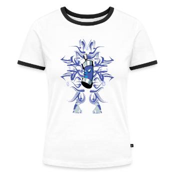 graffiti - T-shirt contrasté Femme - blanc/noir - Devant - Selfina (174cm)