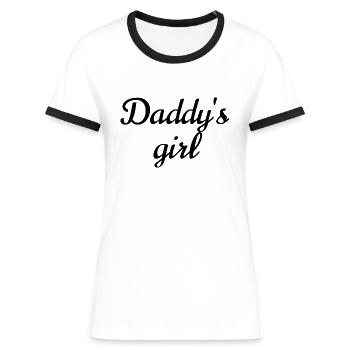 Daddys girl - Frauen Kontrast-T-Shirt - Weiß/Schwarz - Vorne - Selfina (174cm)