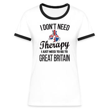 British Great Britain Origin British flag - Women's Ringer T-Shirt - white/black - Front - Selfina (174cm)