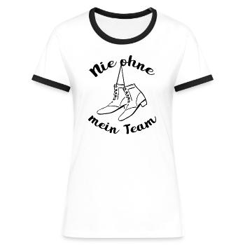 Garde Tanzen - Niemals ohne mein Team - Frauen Kontrast-T-Shirt - Weiß/Schwarz - Vorne - Selfina (174cm)