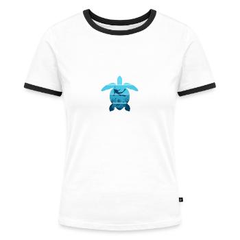 Tauchen Humor Coach Sporttaucher - Frauen Kontrast-T-Shirt - Weiß/Schwarz - Vorne - Selfina (174cm)