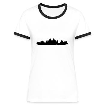 Wald, Bäume - Frauen Kontrast-T-Shirt - Weiß/Schwarz - Vorne - Selfina (174cm)