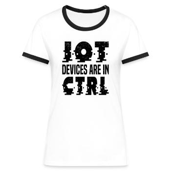 Internet Of Things IOT Programmierer Admin IT - Frauen Kontrast-T-Shirt - Weiß/Schwarz - Vorne - Selfina (174cm)