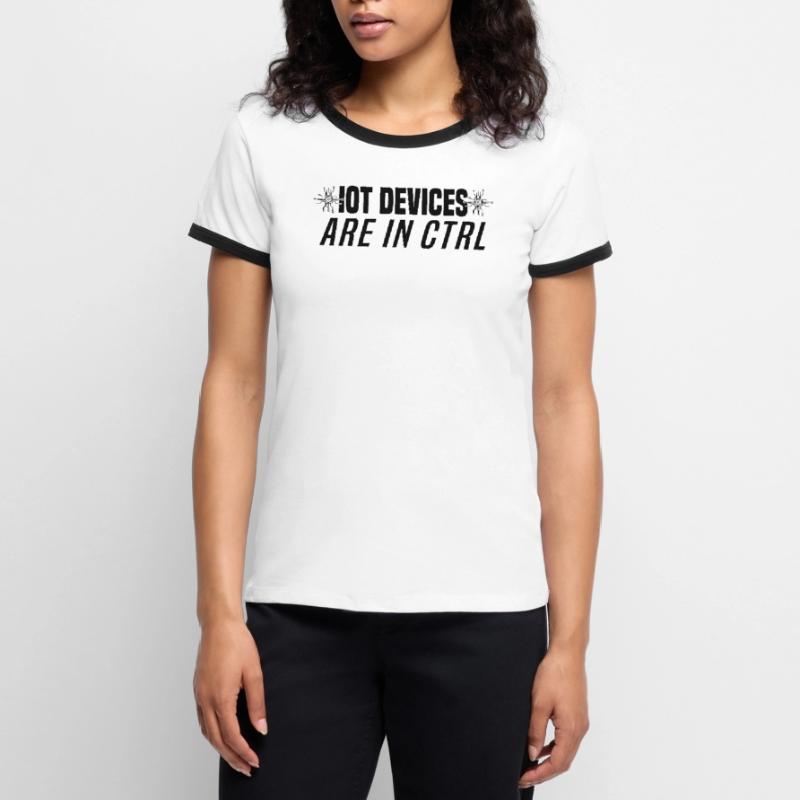 Internet Des Objets IOT Programmeur Admin IT T-shirt contrasté Femme