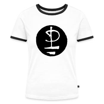 Pink Floyd Logo Schwarz Weiß - Frauen Kontrast-T-Shirt - Weiß/Schwarz - Vorne - Selfina (174cm)