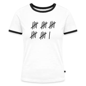 26 strokes / / 26 times / / Birthday / / gift - Women's Ringer T-Shirt - white/black - Front - Selfina (174cm)