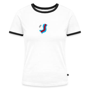 Murmel - Frauen Kontrast-T-Shirt - Weiß/Schwarz - Vorne - Selfina (174cm)