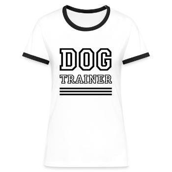 DOG TRAINER - Hundetrainer - Women's Ringer T-Shirt - white/black - Front - Selfina (174cm)