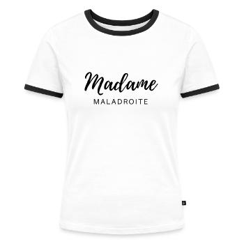 Madame maladroite - T-shirt contrasté Femme - blanc/noir - Devant - Selfina (174cm)