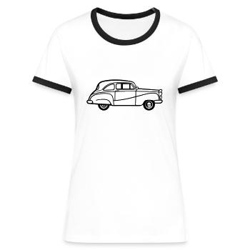 Voiture - T-shirt contrasté Femme - blanc/noir - Devant - Selfina (174cm)