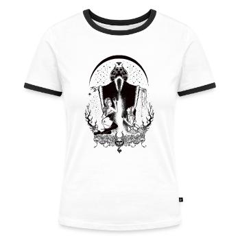 Terrible Noël - T-shirt contrasté Femme - blanc/noir - Devant - Selfina (174cm)