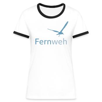 Wanderlust 2024 - Women's Ringer T-Shirt - white/black - Front - Selfina (174cm)