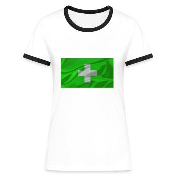 sächsischer schweizer 2 - Frauen Kontrast-T-Shirt - Weiß/Schwarz - Vorne - Selfina (174cm)