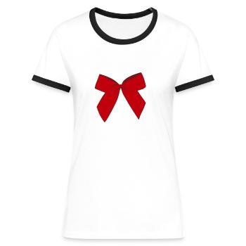 Loop Red - Women's Ringer T-Shirt - white/black - Front - Selfina (174cm)