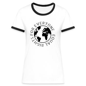 feminism - equal righs for everyone - Frauen Kontrast-T-Shirt - Weiß/Schwarz - Vorne - Selfina (174cm)