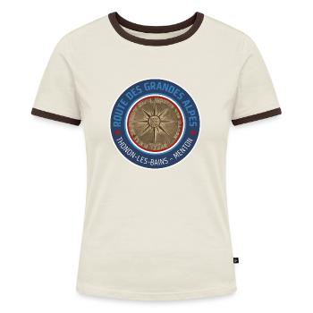 Route des Grandes Alpes | Rosette - T-shirt contrasté Femme - bleu/blanc - Devant