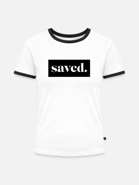enregistré. en boîte - T-shirt contrasté Femme - blanc/noir