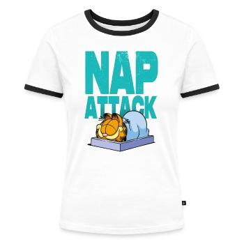 Garfield Sommeil De Midi Naps - T-shirt contrasté Femme - blanc/noir - Devant - Selfina (174cm)