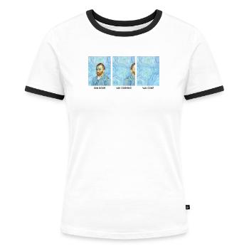 Sarkasmus Van Gogh Wortspiel Geschenk - Frauen Kontrast-T-Shirt - Weiß/Schwarz - Vorne - Selfina (174cm)