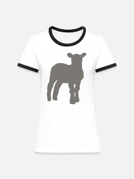 lamb - Women's Ringer T-Shirt - white/black